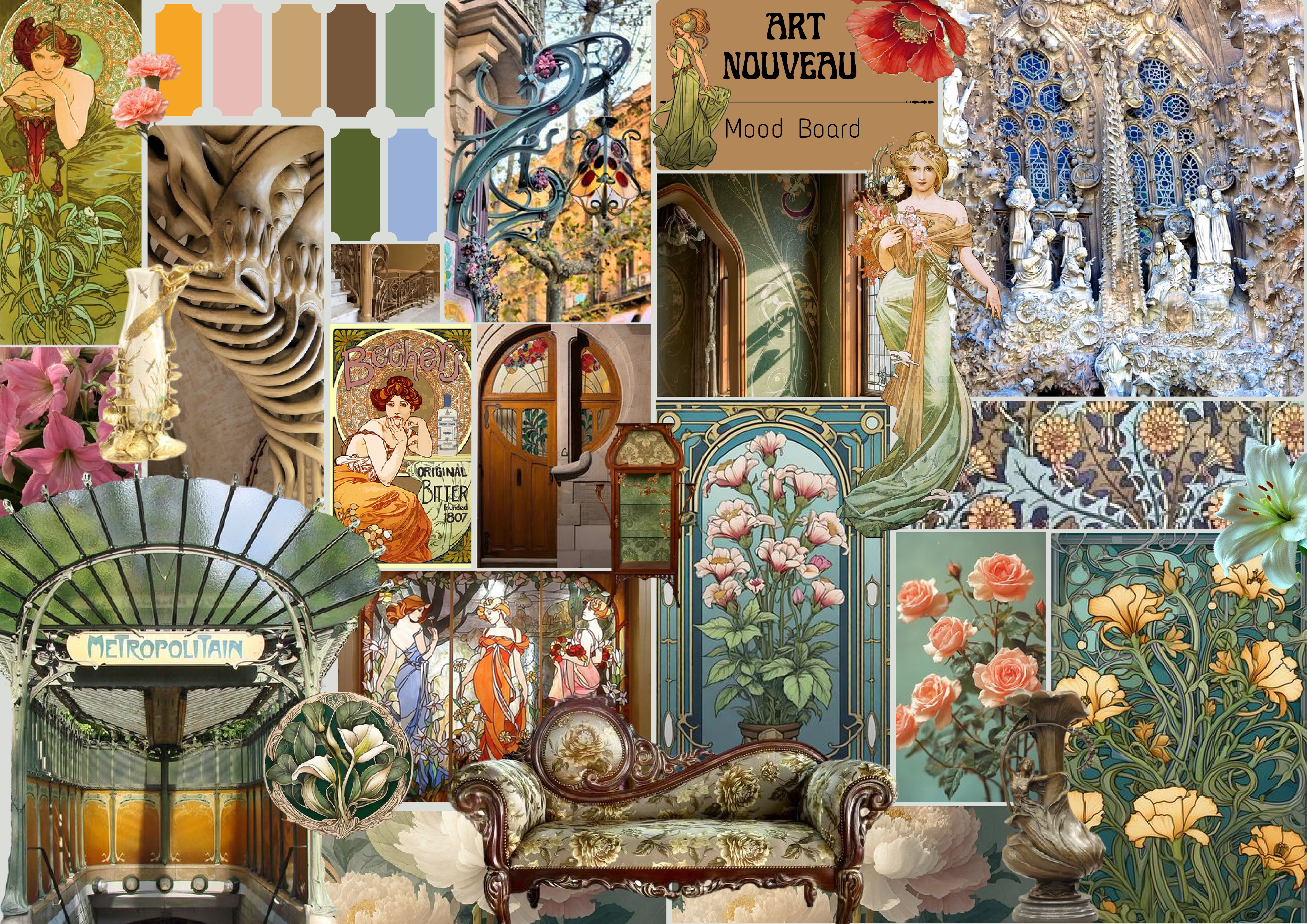 Planche d'ambiance Art Nouveau